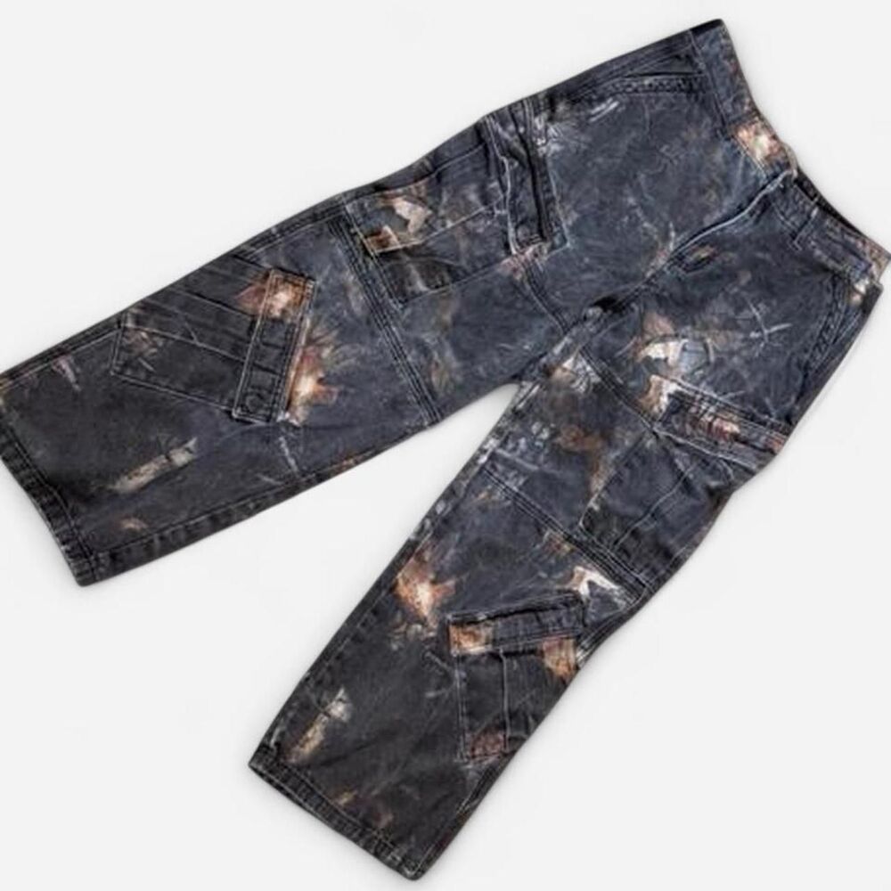 Youngla Men's Black and Brown Jeans